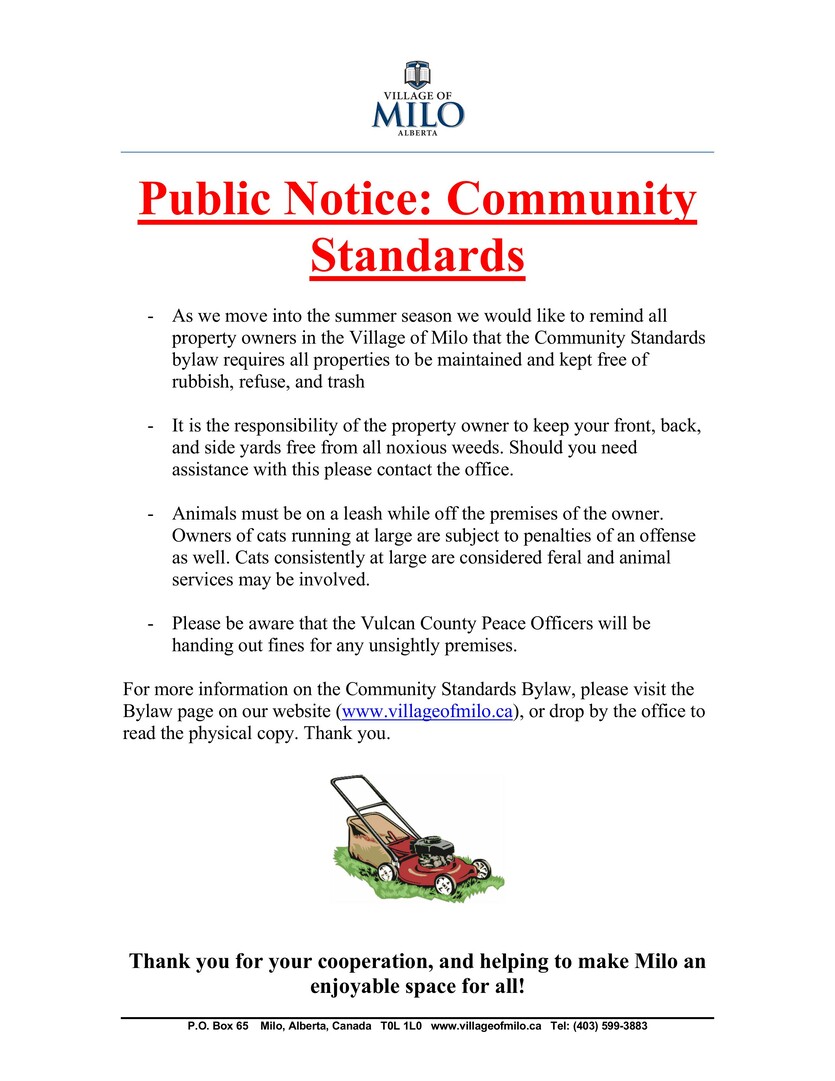 Public Notice: Community Standards
